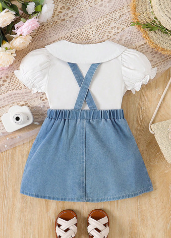 Комбінований літній костюм (блуза, спідниця) SHEIN