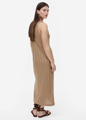 Темно-бежева кежуал сукня сукня-майка H&M однотонна