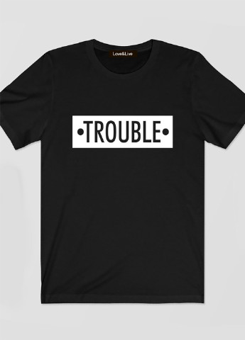 Черная футболка мужская черная double trouble Love&Live