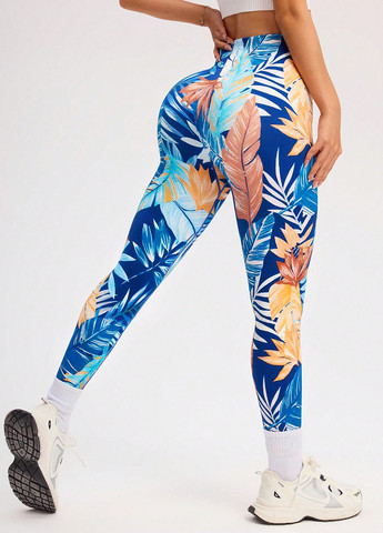 Синие демисезонные леггинсы SHEIN