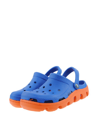 Синие сабо Crocs без каблука
