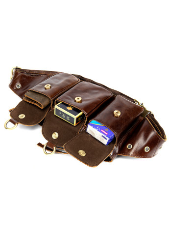 Мужская кожаная сумка-бананка 23,5х13х3 см Vintage (252130491)