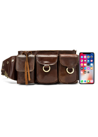 Мужская кожаная сумка-бананка 23,5х13х3 см Vintage (252130491)