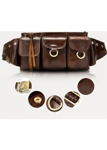 Мужская кожаная сумка-бананка 23,5х13х3 см Vintage (252130491)