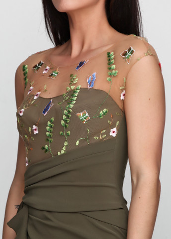 Оливковое (хаки) коктейльное платье Rinascimento