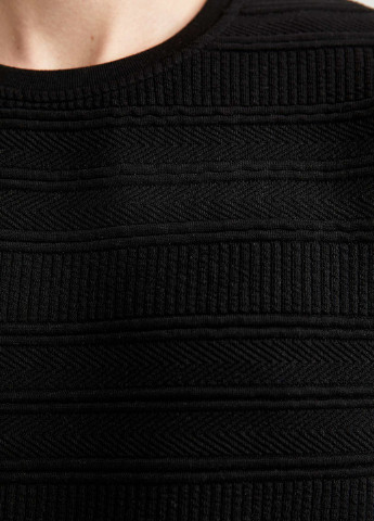Світшот DeFacto - Прямий крій чорний кежуал трикотаж, поліестер - (207936636)