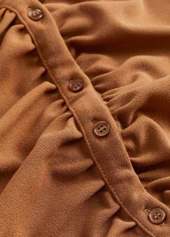 Коричнева кежуал сукня силуетна, сукня-сорочка H&M однотонна