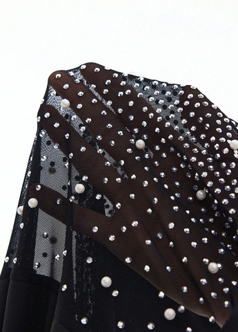 Комбинезон SHEIN комбинезон-брюки однотонный чёрный коктейльный полиэстер