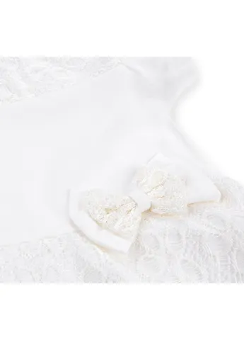 Коричнева футболка з гіпюрного фігурної спідницею (8302-104g-beige) Breeze (205765844)