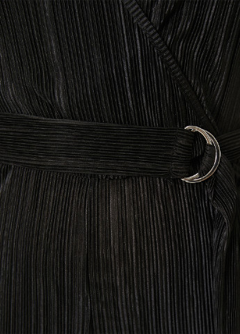 Платье KOTON комбинезон-брюки чёрный вечерний полиэстер, трикотаж