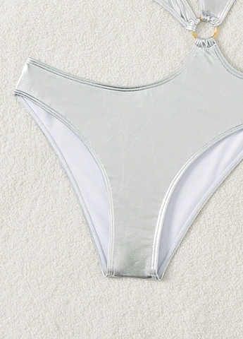 Серебряный летний купальник монокини, слитный SHEIN