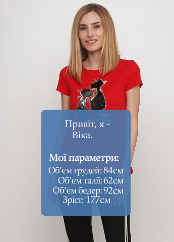 Красная летняя футболка Bluoltre