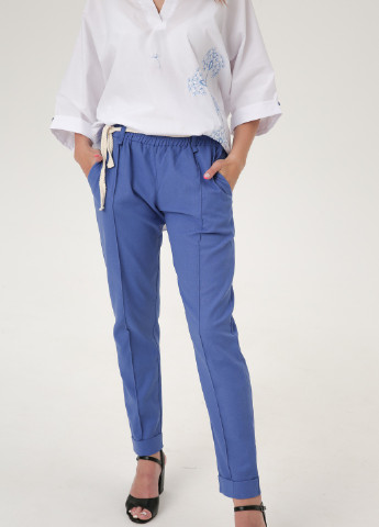 Синие кэжуал летние зауженные брюки INNOE