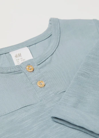 Лонгслів,блідо-синій, H&M (243203053)