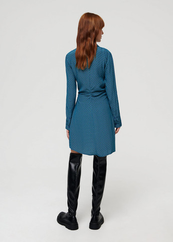Синя кежуал сукня сорочка Sinsay з геометричним візерунком
