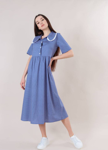 Голубое кэжуал платье "кастилия" romashka, голубой, xs|s 9241 Ромашка в горошек
