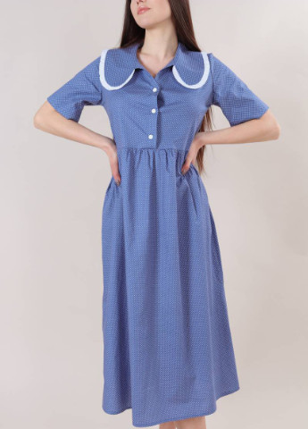 Голубое кэжуал платье "кастилия" romashka, голубой, xs|s 9241 Ромашка в горошек