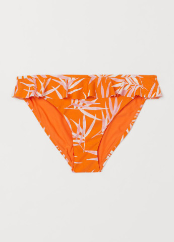 Оранжевые плавки бикини с оборкой с рисунком H&M
