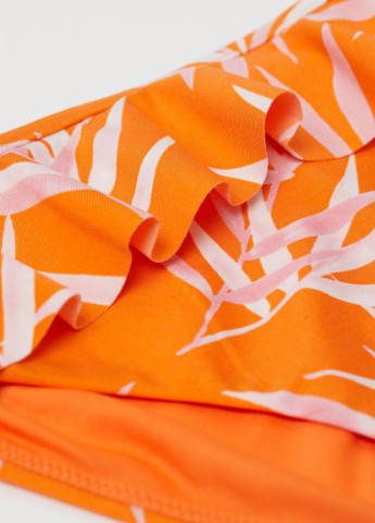 Оранжевые плавки бикини с оборкой с рисунком H&M