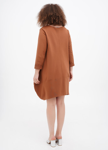 Коричневое кэжуал платье баллон Italy Moda однотонное