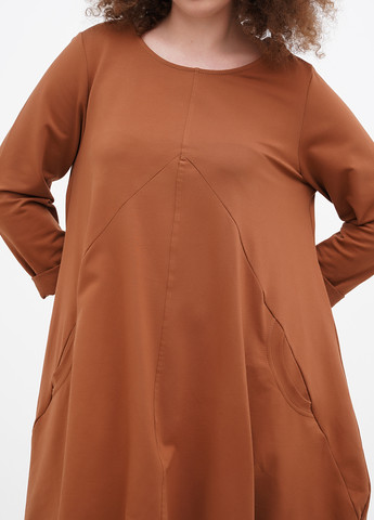 Коричневое кэжуал платье баллон Italy Moda однотонное