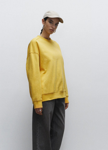 Жовтий світшот H&M однотонний без декору (306380310)