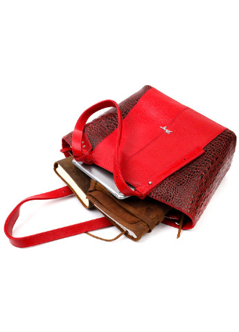 Жіноча шкіряна сумка з ручками 40х25,5х12,5 см Karya (255709208)