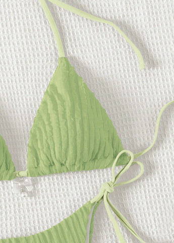 Светло-зеленый летний купальник (лиф, трусики) бикини SHEIN