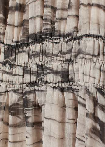 Бежевое кэжуал платье клеш H&M с абстрактным узором