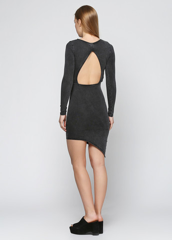 Темно-серое кэжуал платье с открытой спиной H&M однотонное