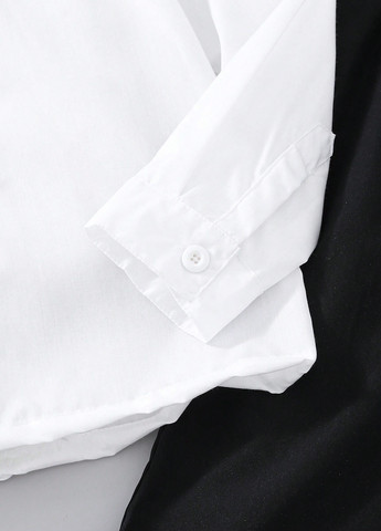 Черно-белый демисезонный костюм (рубашка, брюки, жилет) тройка SHEIN