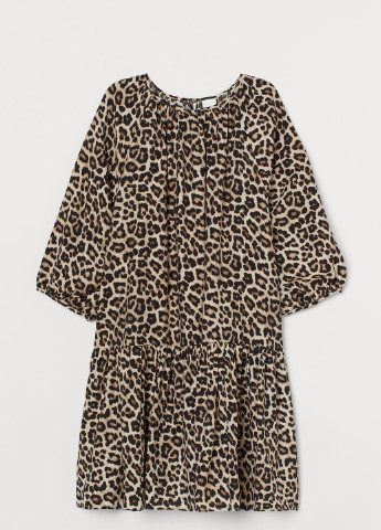 Комбинированное кэжуал платье H&M леопардовый