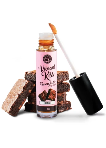 Блеск для губ с эффектом вибрации Brownie Lip Gloss Vibrant Kiss, 6 мл Secret Play (251903335)
