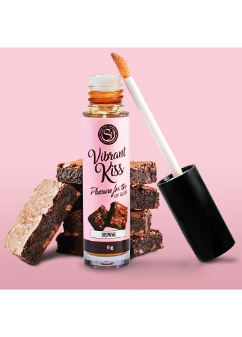 Блеск для губ с эффектом вибрации Brownie Lip Gloss Vibrant Kiss, 6 мл Secret Play (251903335)