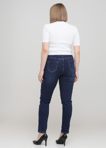 Джеггінси двосторонні Fashion news однотонні темно-сині джинсові бавовна