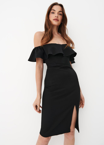 Черное вечернее, кэжуал платье футляр Mohito однотонное