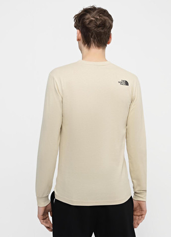 Лонгслів The North Face логотип бежевий кежуали бавовна