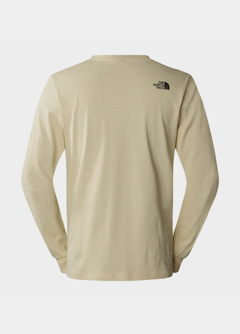 Лонгслів The North Face логотип бежевий кежуали бавовна