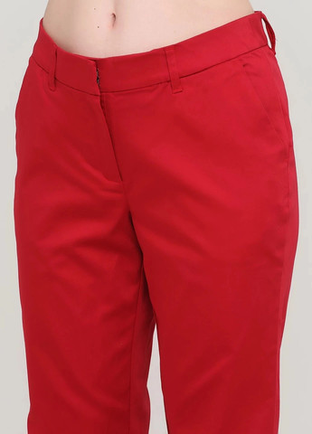 Красные кэжуал демисезонные укороченные брюки Signature