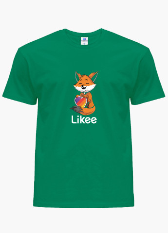 Зеленая демисезонная футболка детская лайк лисичка (likee fox)(9224-1033) MobiPrint