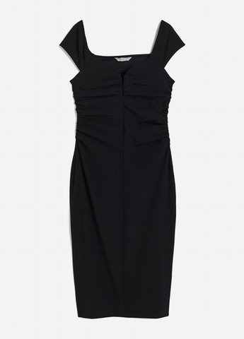 Черное кэжуал платье силуэтная H&M однотонное