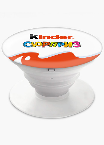 Попсокет (Popsockets) держатель для смартфона Киндер (Kinder Surprise) (8754-1637) Черный MobiPrint (216836558)