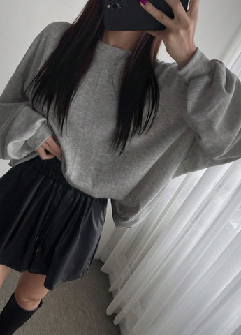 Серый свитшот SHEIN меланж с вырезами (329532777)