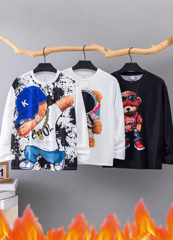 Разноцветный демисезонный кэжуал лонгслив SHEIN с рисунком