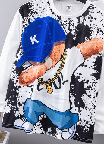 Разноцветный демисезонный кэжуал лонгслив SHEIN с рисунком