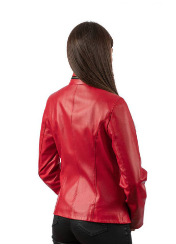 Красная демисезонная куртка кожаная Alberta