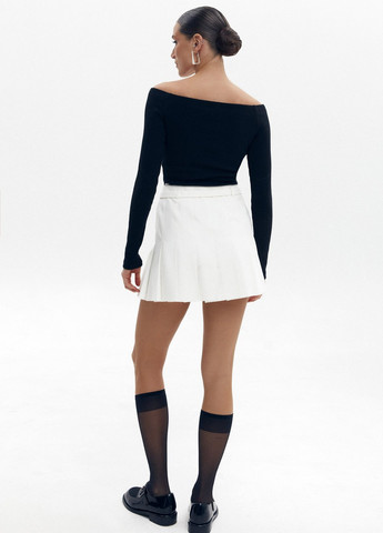 Молочная кэжуал однотонная юбка Gepur плиссе