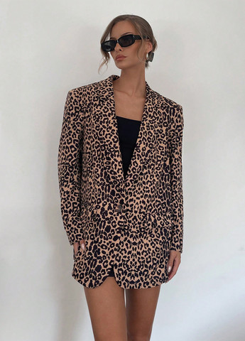 Цветной женский жакет SHEIN леопардовый - демисезонный
