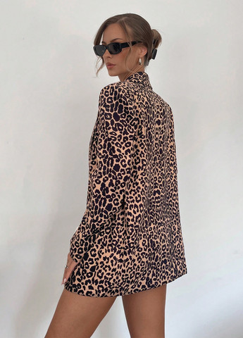 Цветной женский жакет SHEIN леопардовый - демисезонный