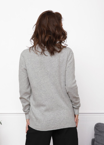 Сірий демісезонний свитер женский пуловер ISSA PLUS WN20-46